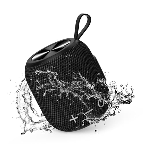 FIGMASU Bluetooth Lautsprecher Wasserdicht Dusche Drahtloser Lautsprecher Box Outdoor Musikbox Stereo Surround Sound Tragbarer, für Hause, Freien und Reisen (Black) von FIGMASU