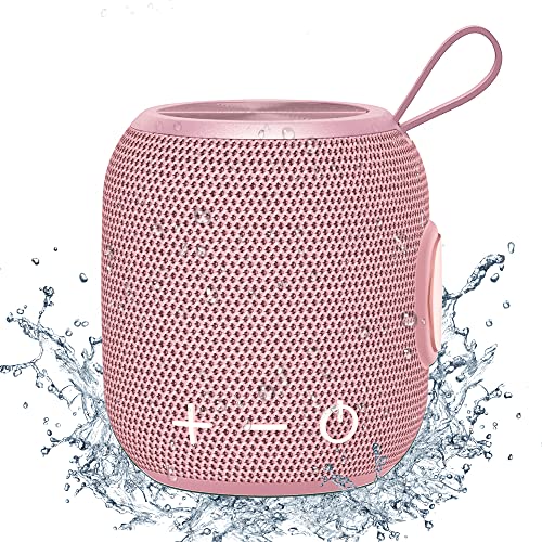 FIGMASU Lautsprecher Boxen Bluetooth Tragbarer Mini Bluetooth 5.0 Kabelloser Lautsprecher, 360 HD Surround Sound und Satter Stereo Bass, IPX7 Wasserdicht für Reisen, Pool und Dusche (pink) von FIGMASU
