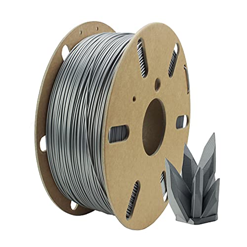 Filamentive PLA - Silver/Silber - 1.75mm 3D Drucker Filament, Recyceltes Material + Spule aus 100% recycelbarem Karton - Ermöglicht Nachhaltiges Drucken (1KG) von FILAMENTIVE