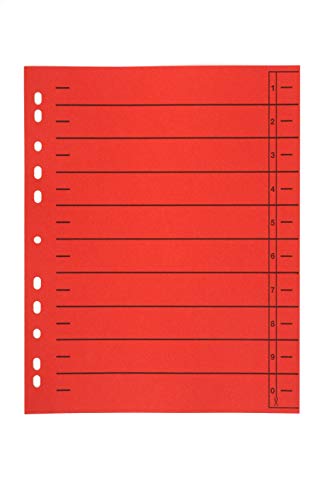 Trennblätter aus Recyclingkarton-rot von FILE