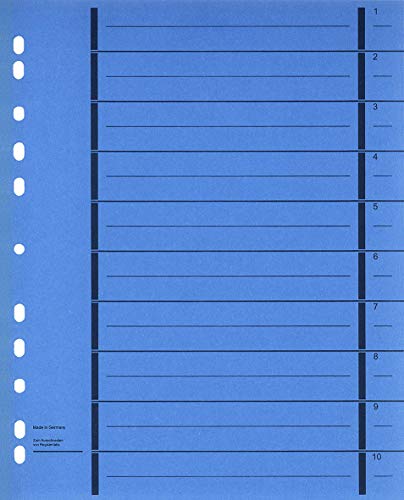 Trennblätter aus intensivfarbigem Recyclingkarton-blau von FILE