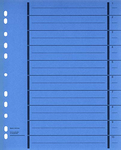 Trennblätter aus intensivfarbigem Recyclingkarton-blau von FILE