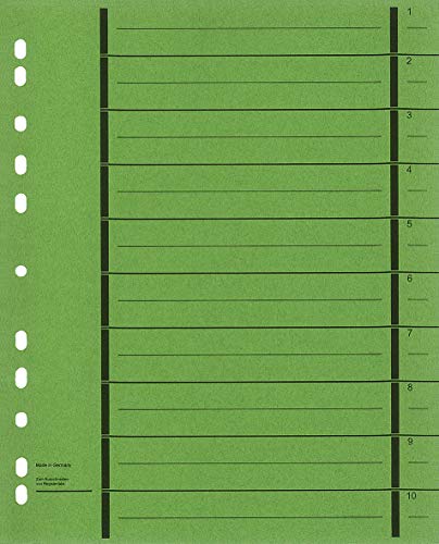 Trennblätter aus intensivfarbigem Recyclingkarton-grün von FILE