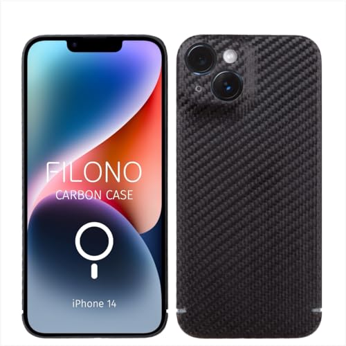 FILONO Carbon Hülle für iPhone 14, ultradünn, kompatibel mit MagSafe von FILONO