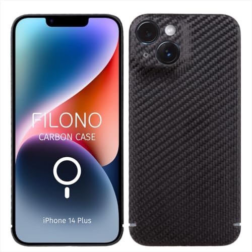 FILONO Carbon Hülle für iPhone 14 Plus, ultradünn, kompatibel mit MagSafe von FILONO