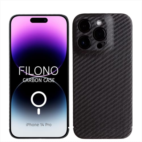 FILONO Carbon Hülle für iPhone 14 Pro, ultradünn, kompatibel mit MagSafe von FILONO