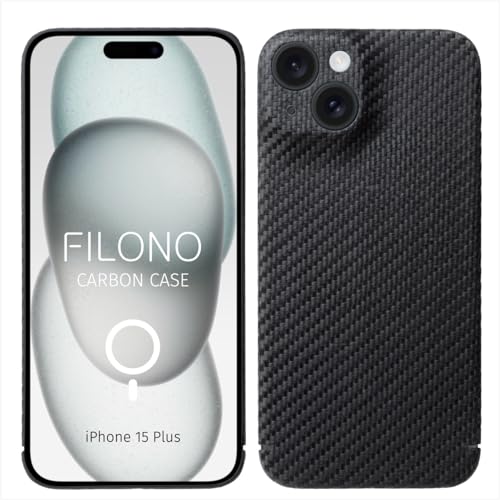 FILONO Carbon Hülle für iPhone 15 Plus, ultradünn, kompatibel mit MagSafe von FILONO