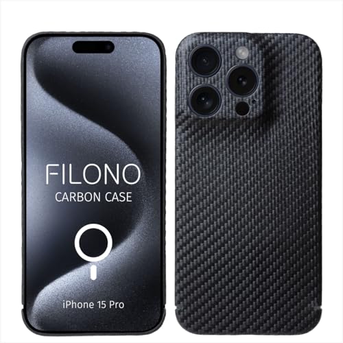 FILONO Carbon Hülle für iPhone 15 Pro, ultradünn, kompatibel mit MagSafe von FILONO