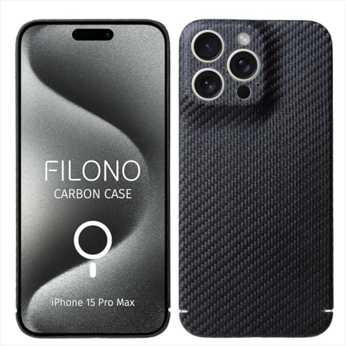 FILONO Carbon Hülle für iPhone 15 Pro Max, ultradünn, kompatibel mit MagSafe von FILONO