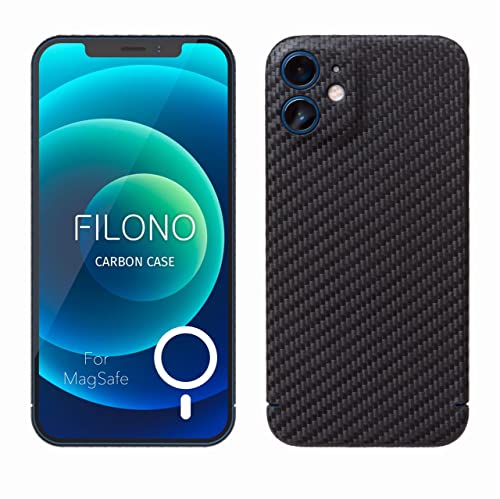 FILONO Carbon Hülle kompatibel mit MagSafe für iPhone 12 Mini ultradünn von FILONO