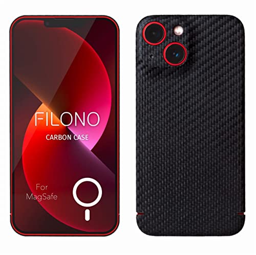 FILONO Carbon Hülle kompatibel mit MagSafe für iPhone 13 Mini ultradünn von FILONO