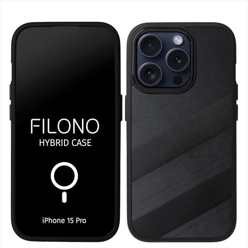 FILONO Hybrid Hülle für iPhone 15 Pro, schlanke Form, Magnet-fixierbar mit der MagSafe-Autohalterung Magnethalter Q von FILONO