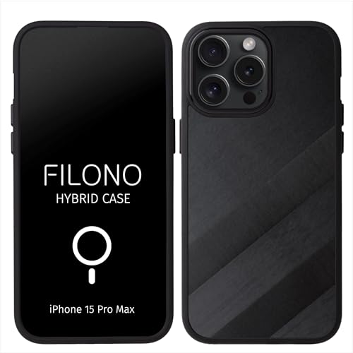 FILONO Hybrid Hülle für iPhone 15 Pro Max, schlanke Form, Magnet-fixierbar mit der MagSafe-Autohalterung Magnethalter Q von FILONO