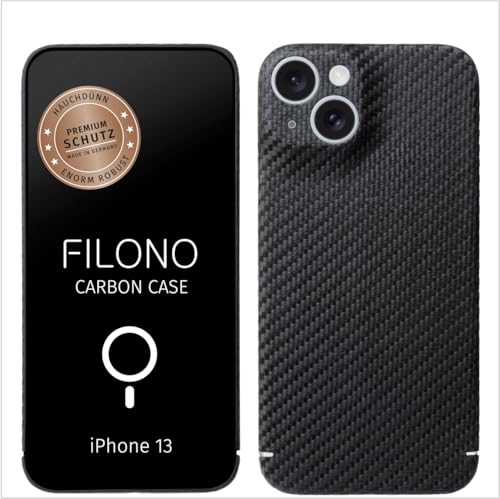 FILONO iPhone 13 Carbon Hülle Ultra dünn | Made in Germany | kompatibel mit MagSafe | mit Kamera-Schutz FILONO iPhone 13 Carbon Hülle Ultra dünn | Made in Germany | kompatibel mit MagSafe | mit Kamera-Schutz von FILONO