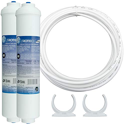 Kühlschrankfilter Aktivkohleblock Ersatz für Samsung DA29-10105J HAFEX/EXP DA2010CB LG In-Line Wasserfilter mit 5m Wasserschlauch, 2x Halterungsclips von FILTROTECH