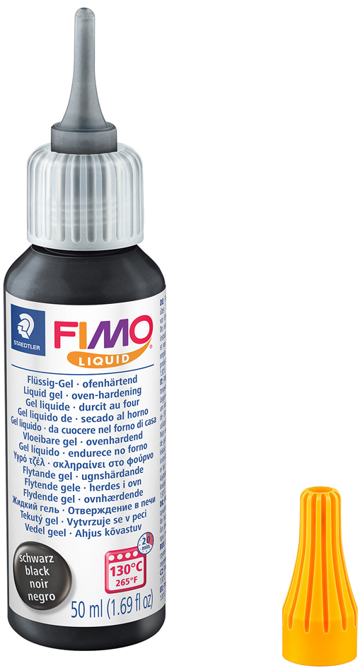 FIMO Deko-Gel Liquid, schwarz, ofenhärtend, 50 ml von FIMO