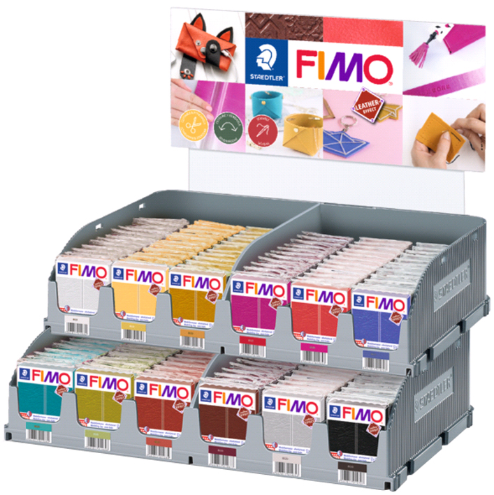 FIMO EFFECT LEATHER Modelliermasse, 144er Display von FIMO
