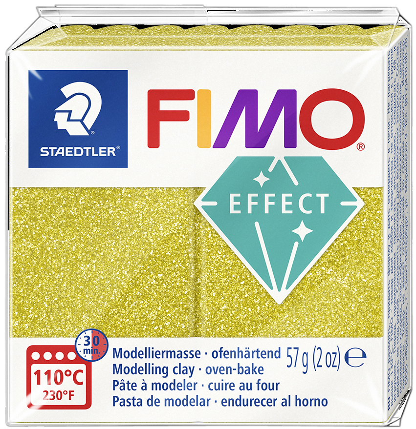 FIMO EFFECT Modelliermasse, ofenhärtend, gold-glitter, 57 g von FIMO