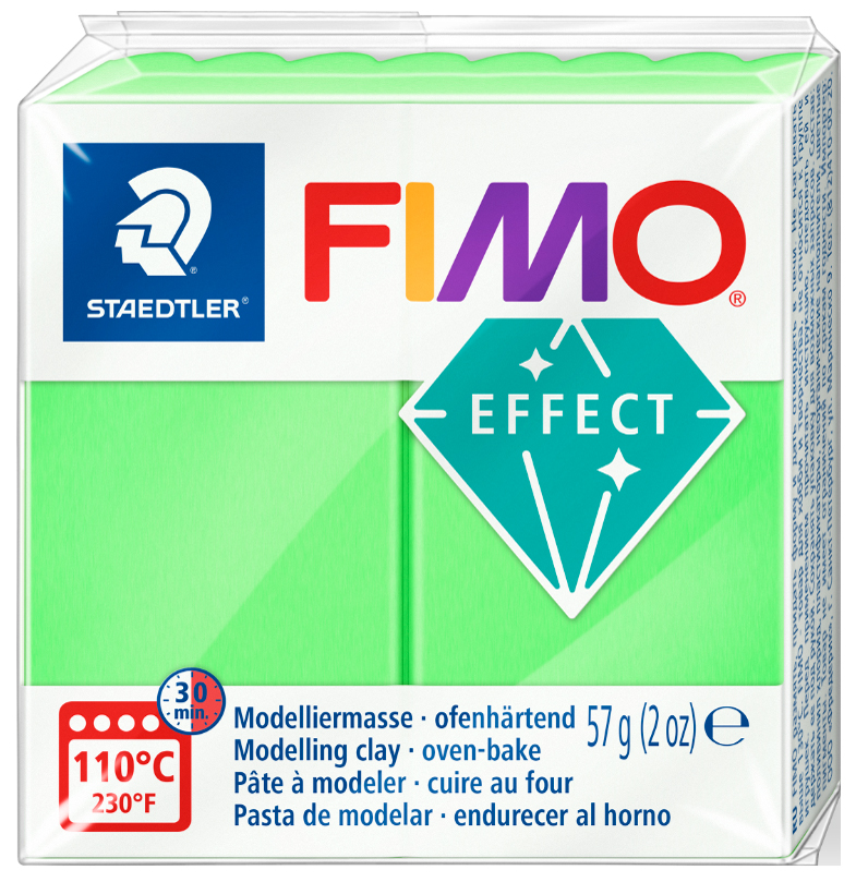 FIMO EFFECT Modelliermasse, ofenhärtend, neongrün, 57 g von FIMO