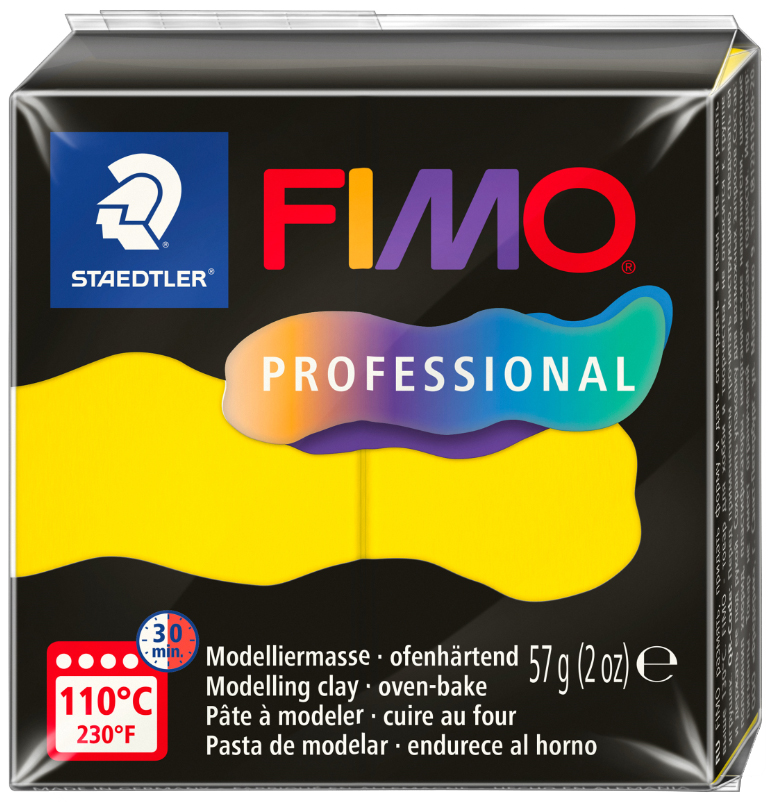 FIMO PROFESSIONAL Modelliermasse, ofenhärtend, 57 g, gelb von FIMO