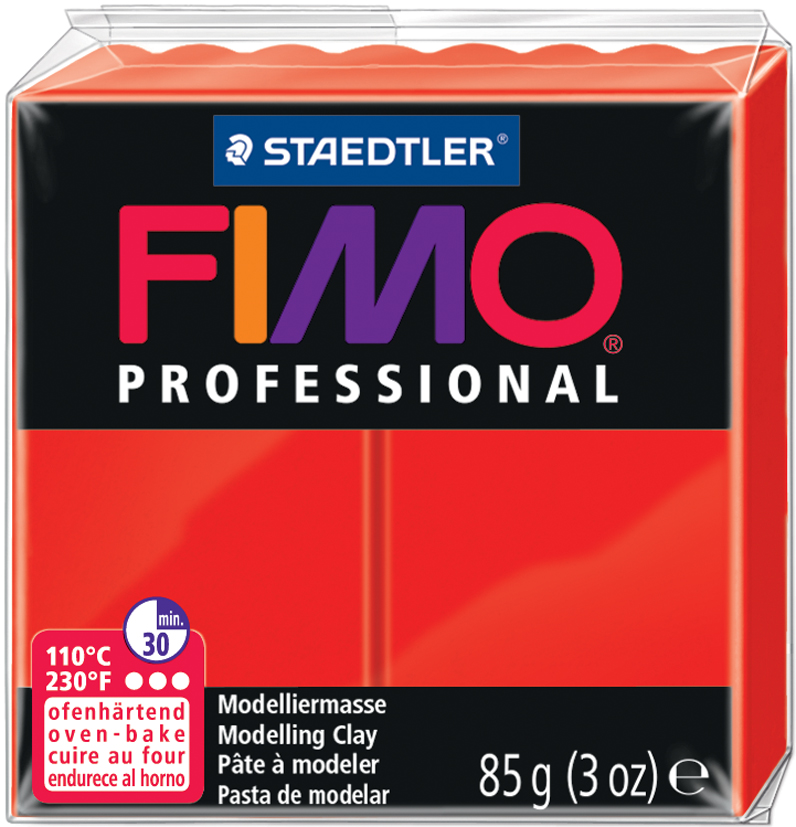 FIMO PROFESSIONAL Modelliermasse, ofenhärtend, echtrot, 85 g von FIMO