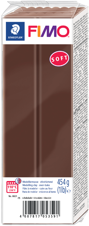 FIMO SOFT Modelliermasse, ofenhärtend, schokolade, 454 g von FIMO