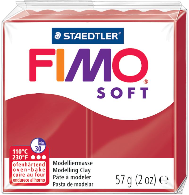FIMO SOFT Modelliermasse, ofenhärtend, weihnachtsrot, 57 g von FIMO