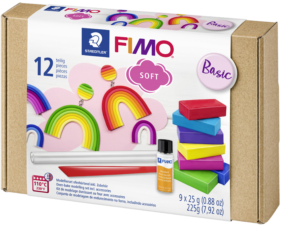 FIMO SOFT Modelliermasse-Set , Basic, , 12-teilig von FIMO