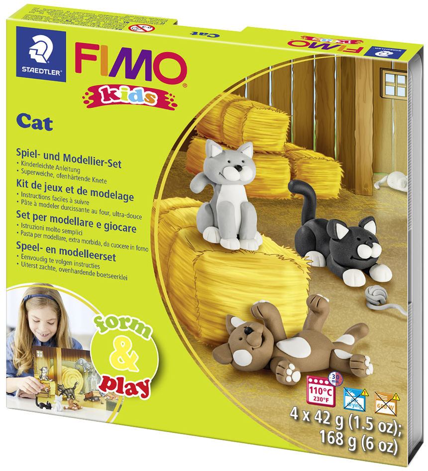 FIMO kids Modellier-Set Form & Play , Cat, , Level 2 von FIMO