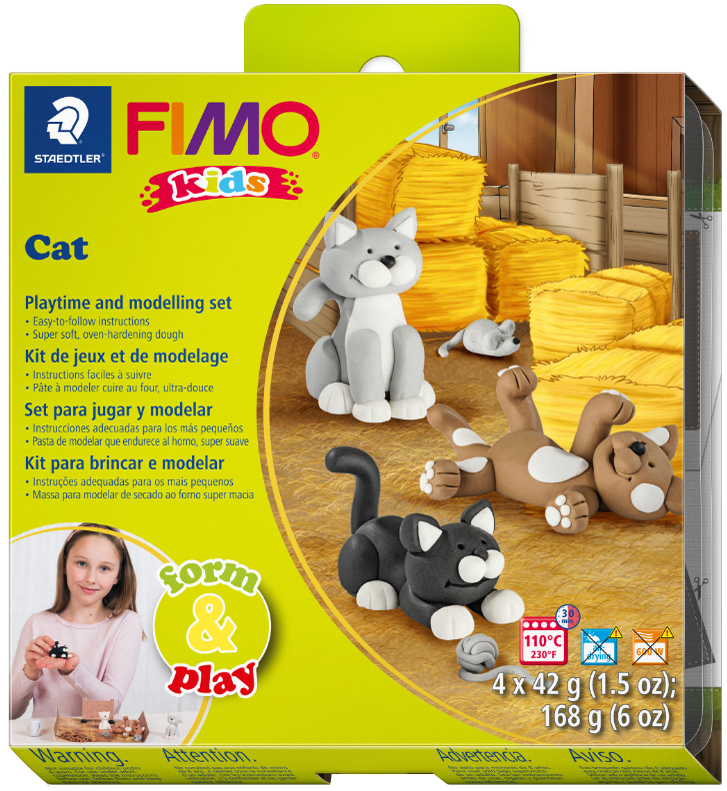 FIMO kids Modellier-Set Form & Play , Cat, , Level 2 von FIMO