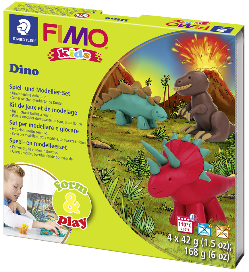 FIMO kids Modellier-Set Form & Play , Dino, , Level 2 von FIMO