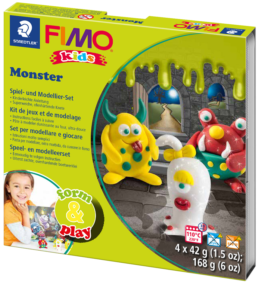 FIMO kids Modellier-Set Form & Play , Monster, , Level 1 von FIMO