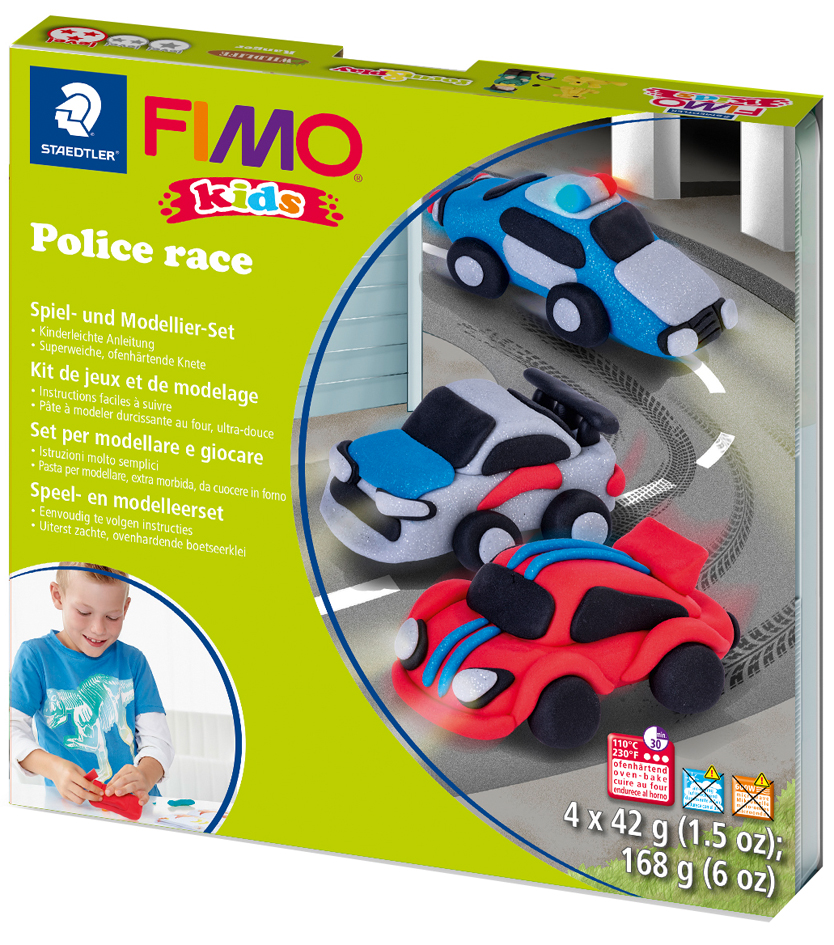 FIMO kids Modellier-Set Form & Play , Police race, , Level 3 von FIMO