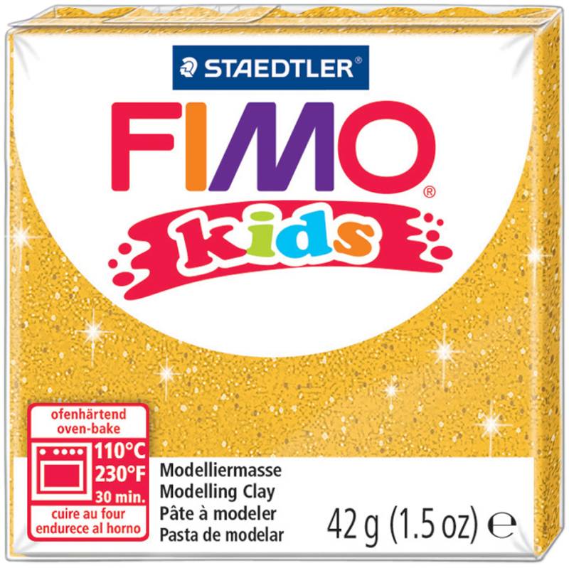 FIMO kids Modelliermasse, ofenhärtend, glitter-gold, 42 g von FIMO