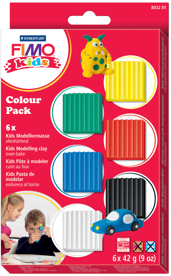 FIMO kids Modelliermasse-Set Colour Pack , basic, , 6er Set von FIMO
