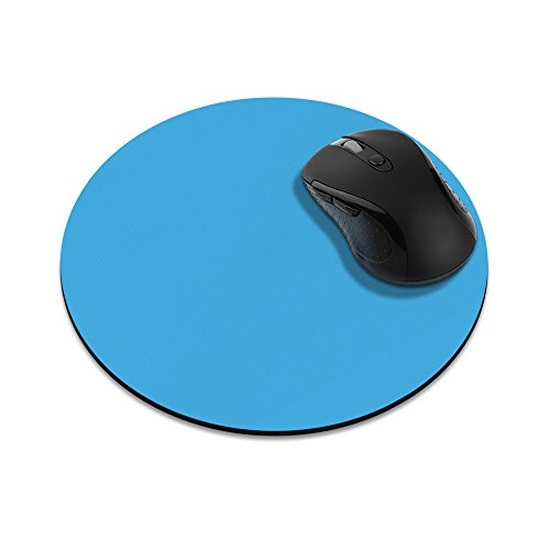 FINCIBO Anti-Rutsch-Mauspad, rund, solides Babyblau, Mauspad für Zuhause, Büro und Gaming Schreibtisch von FINCIBO