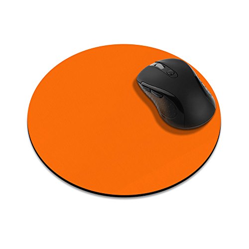 FINCIBO rutschfestes rundes Mauspad, solides orangefarbenes Mauspad für Zuhause, Büro und Gaming-Schreibtisch von FINCIBO