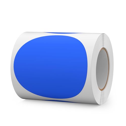 FINDAT Blau Selbstklebend Etiketten 100 mm Rund Vinyl Rolle Wasserdichte Klebeetiketten Universal Aufkleber für Büro DIY Umzug Lagerregale 300 Stück von FINDAT