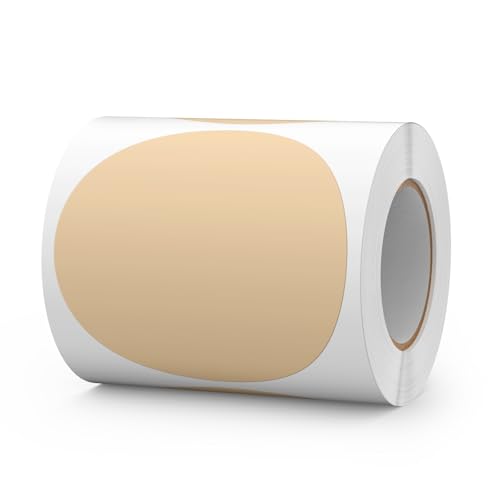 FINDAT Braun Selbstklebend Etiketten 100 mm Rund Vinyl Rolle Wasserdichte Klebeetiketten Universal Aufkleber für Büro DIY Umzug Lagerregale 300 Stück von FINDAT