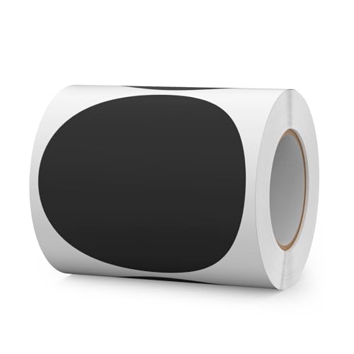FINDAT Schwarz Selbstklebend Etiketten 100 mm Rund Vinyl Rolle Wasserdichte Klebeetiketten Universal Aufkleber für Büro DIY Umzug Lagerregale 300 Stück von FINDAT