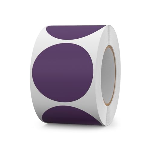 FINDAT Violett Selbstklebend Etiketten 50 mm Rund Vinyl Rolle Wasserdichte Klebeetiketten Universal Aufkleber für Büro DIY Umzug Lagerregale 500 Stück von FINDAT