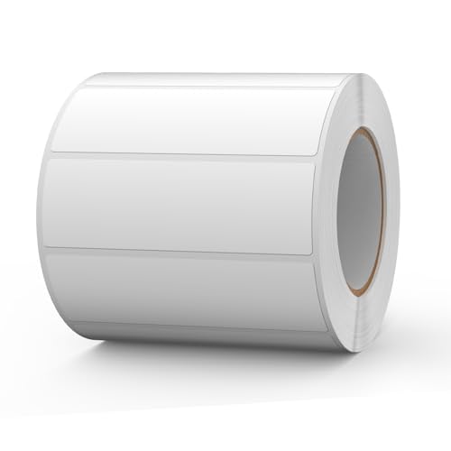 FINDAT Weiß Selbstklebend Etiketten 76 × 25 mm Rechteckig Vinyl Rolle Wasserdichte Klebeetiketten Universal Aufkleber für Büro DIY Umzug Lagerregale 1000 Stück von FINDAT