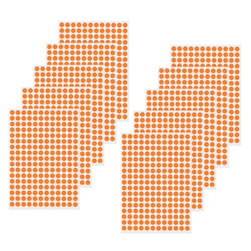 FINDAT Klebepunkt Etiketten 10 mm Rund Kleine Wasserfeste Markierungspunkte Selbstklebende Aufkleber zum Beschriften für Büro Kalender Schule DIY 2040 Stück Orange von FINDAT