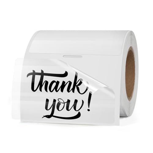 FINDAT Transparente Thermo-Etiketten 76 x 50 mm Vinyl Rolle Selbstklebende Klar Thermo-Aufkleber Wasserdichtes Rechteck Druckber Etiketten für Büro Logo Design QR Versand 300 Stück FINDAT Transparente Thermo-Etiketten 76 x 50 mm Vinyl Rolle Selbstklebende Klar Thermo-Aufkleber Wasserdichtes Rechteck Druckber Etiketten für Büro Logo Design QR Versand 300 Stück von FINDAT