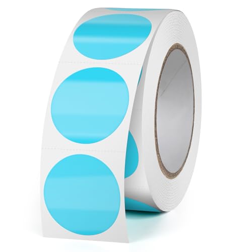 FINDAT Blau 1" Runde Thermo-Etiketten Rollen Selbstklebende Drucker-Etiketten Kreis Vinyl Wasserdicht Klebepunkte Aufkleber für Büro Logo Design QR Versand 500 Stück Blue FINDAT Blau 1" Runde Thermo-Etiketten Rollen Selbstklebende Drucker-Etiketten Kreis Vinyl Wasserdicht Klebepunkte Aufkleber für Büro Logo Design QR Versand 500 Stück Blue von FINDAT