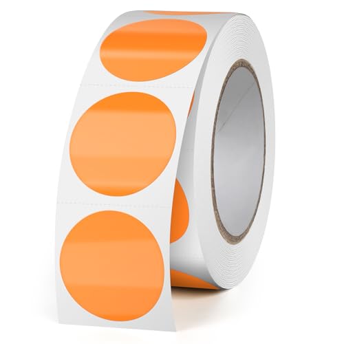 FINDAT Orange 1" Runde Thermo-Etiketten Rollen Selbstklebende Drucker-Etiketten Kreis Vinyl Wasserdicht Klebepunkte Aufkleber für Büro Logo Design QR Versand 500 Stück FINDAT Orange 1" Runde Thermo-Etiketten Rollen Selbstklebende Drucker-Etiketten Kreis Vinyl Wasserdicht Klebepunkte Aufkleber für Büro Logo Design QR Versand 500 Stück von FINDAT