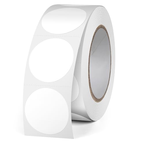 FINDAT Weiß 1" Runde Thermo-Etiketten Rollen Selbstklebende Drucker-Etiketten Kreis Vinyl Wasserdicht Klebepunkte Aufkleber für Büro Logo Design QR Versand 500 Stück White FINDAT Weiß 1" Runde Thermo-Etiketten Rollen Selbstklebende Drucker-Etiketten Kreis Vinyl Wasserdicht Klebepunkte Aufkleber für Büro Logo Design QR Versand 500 Stück White von FINDAT