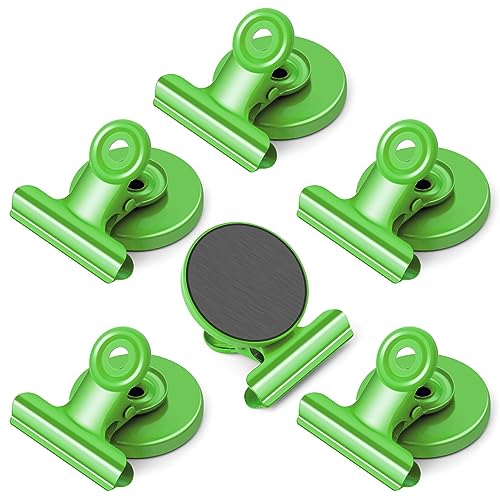 FINDMAG Magnetische Clips, 6 Stück grüne Kühlschrankmagnete Clip, Whiteboard-Magnet-Clips, stark, starke robuste Clips, Magnet-Clips für Kühlschrank, Whiteboard, Büro, Klassenzimmer, Taschen von FINDMAG