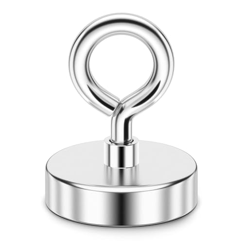 FINDMAG Neodym-Angelmagnete, 150 lbs Zugkraft, Seltenerdmagnet mit versenktem Loch und Ringschraube, Magnetisches Angeln zum Einholen in Flüssen, Seen und Stränden – 1,42 Zoll (36 mm) von FINDMAG