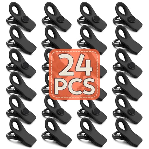 Magnetische Chip-Clips zur Aufbewahrung von Lebensmitteln, Plastiktüten-Clips mit starkem Magnet für Kühlschrank, Snackbeutel, Chips und Küche (schwarz), 24 Stück von FINDMAG